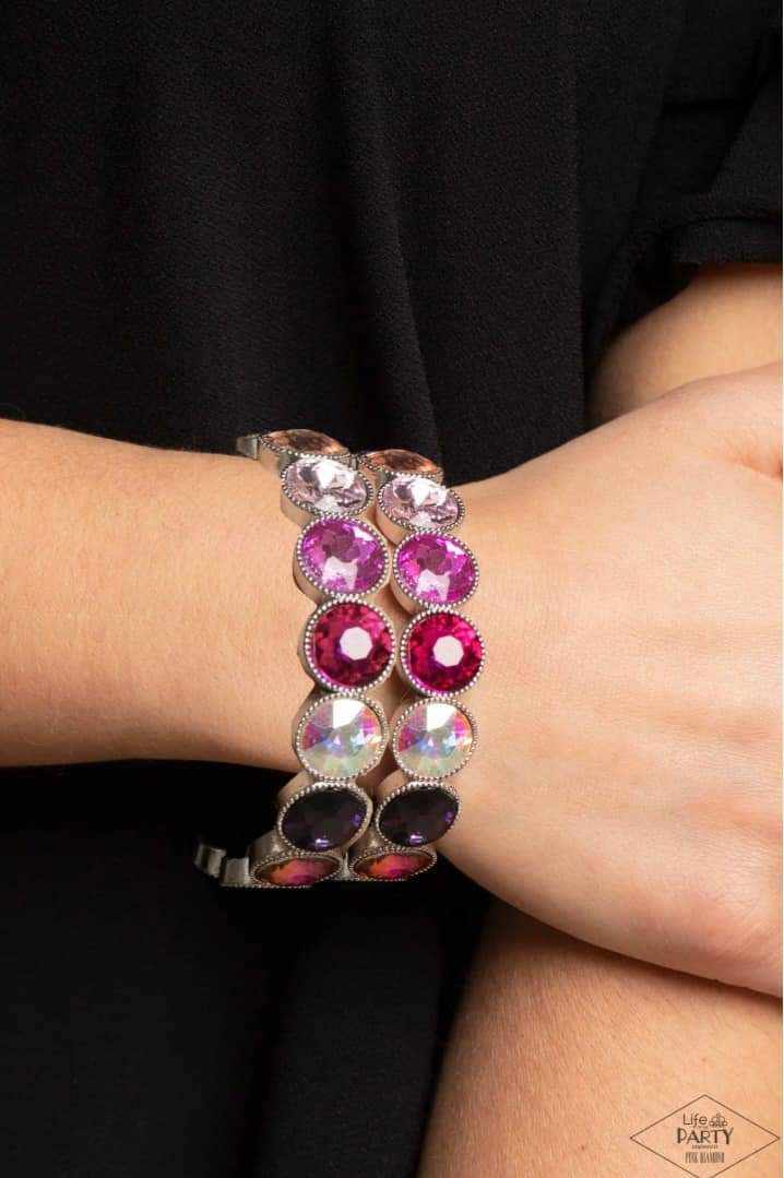 Multi color stackable Paparazzi stretch bracelets  &quot;Number One Knockout&quot;