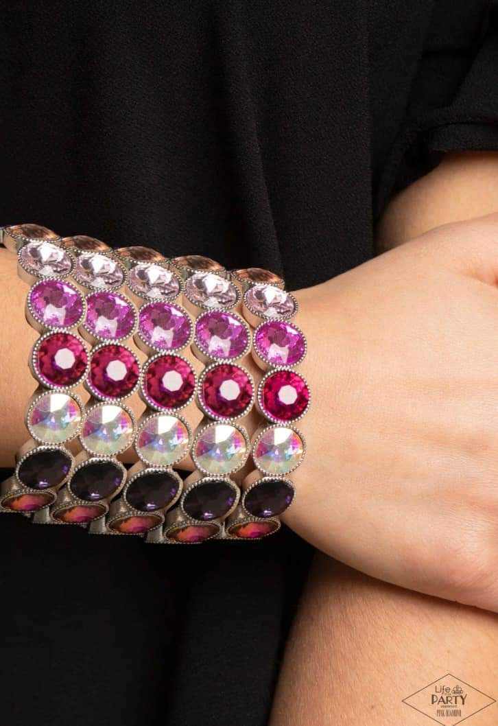 Multi color stackable Paparazzi stretch bracelets  &quot;Number One Knockout&quot;