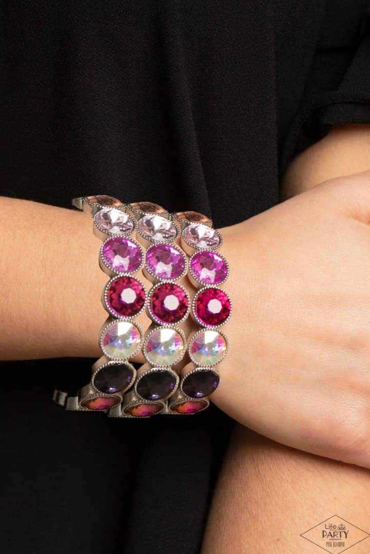 Multi color stackable Paparazzi stretch bracelets  &quot;Number One Knockout&quot;