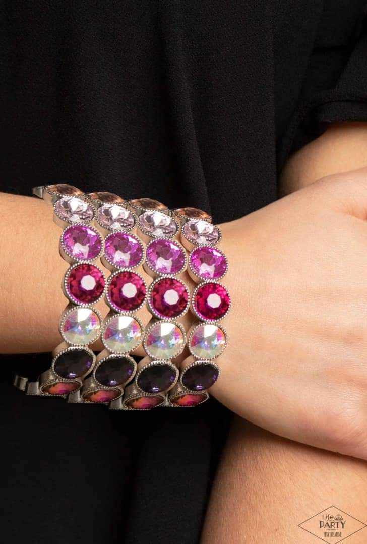 Multi color stackable Paparazzi stretch bracelets  &quot;Number One Knockout&quot;